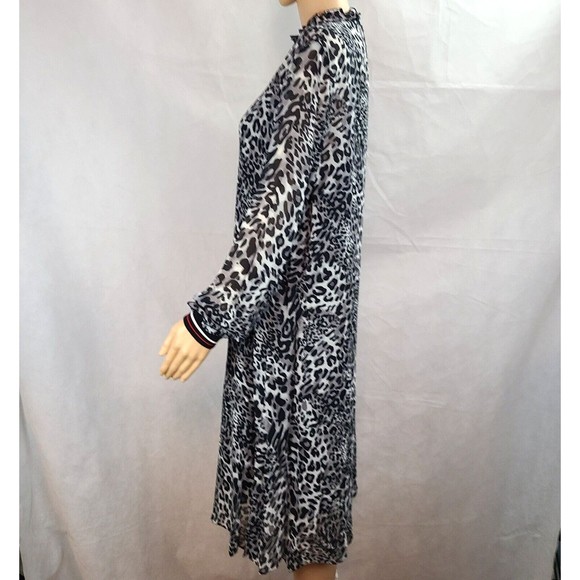 NWT Marc Cain Women's (12) Black & Gray Leopard Crepe Dress Slip Lining-$380 - Picture 7 of 15